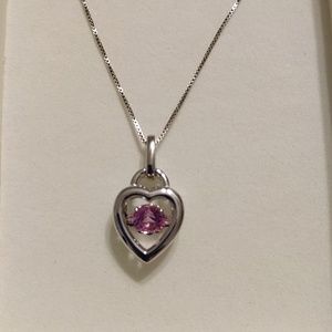 Kay Jewelers, silver pink heart necklace